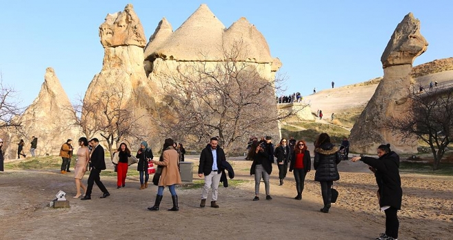 Kapadokya'da yarıyıl tatili yoğunluğu